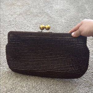 Brown Woven Clutch from Zara